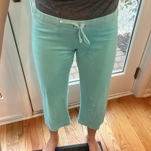 Juicy Couture Sea Foam Blue-green Terry Cloth Capri Pants